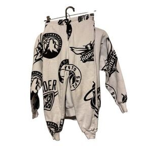 ZARA NBA Size Youth 9-10 White Hoodie Sweat Pants Sweat Suit